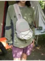 Close-up detail of outdoor sports chest bag with MARS SOCIETY logo and rope design - With Lanyard / S / Pink