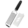Stainless steel cheese grater and lemon zester with comfortable black handle and cover. - PP2101-9