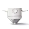 Portable foldable coffee dripper cone with folding arms and fine mesh filter for travel use. - White PP Bag Packaging