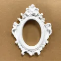Cornice portafoto ovale mini in resina bianca vintage stile europeo accessorio gioielli - Ovale bianco (Bianco n. 27)