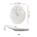 White resin human face decorative tray, cute art sculpture jewelry dish and candle plate. - White Face Jewelry Dish