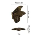 3D Butterfly Resin Fridge Magnet Metallic Finish Wall Decoration Variant 4.6x6cm - Butterfly No. 3 (Right 3) / With Adhesive for Wall Mounting / Bronze