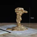 European vintage gold candle holder retro candlestick ornament for home decor and dinner table - Gold