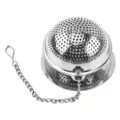 Boule infuseur à thé en acier inoxydable avec chaîne et crochet pour thé en vrac et épices - Avec Plateau / Couleur d'origine
