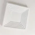 White square ceramic tray photography prop DIY blank display plate home decoration ornament. - Square Shape