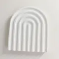 White arch ribbed ceramic tray photography prop DIY blank display plate home decor. - U-Shaped
