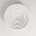 White round ceramic tray with concentric circles, plain DIY photography prop and display plate. - Round Style