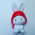 Cute red rabbit wall hook creative resin animal key hanger decorative home storage - Style B / 5.5x11cm / Red