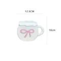 Cute bow resin jewelry dish and tray, white storage plate with pink bow handle for home decor. - Small Bowknot / White