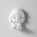 Cute white cartoon rabbit resin wall hook for plug and cable storage home decor item - Style A White
