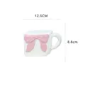 Pink bow resin storage tray cute white square jewelry dish aesthetic home decor desktop prop. - Big Bow White / White
