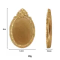 Vintage gold resin oval tray decorative photo frame antique jewelry display dish 8x5.2cm - Oval Jewelry Tray / Gold