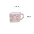 Cute square resin bow jewelry dish and coffee cup coaster, pink polka dot desktop decor tray. - Big Bow White / Pink