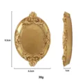 Vintage gold resin oval jewelry tray, 9.3x6.2cm decorative candle dish for home decor props. - Tray Jewelry Tray / Gold