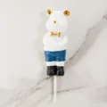 Cute cartoon bear wall hook resin key holder decorative entry hanger for home decor. - Universal / B White Blue