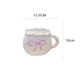 Cute resin bow storage tray decorative plate with handle for home table decor and jewelry display. - Small Bowknot / Pink