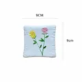 Square resin jewelry dish with 3d pink yellow rose floral embossed design 9x9cm trinket tray. - Rose / White