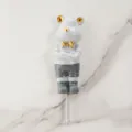 Creative cartoon bear wall hook resin key holder home decor entrance storage organizer cute - Universal / Type B Grey Velvet