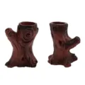 Retro tree stump candle holder photography prop ins style home decoration ornament. Perfect for shooting. - Tree Stump Brown Red Pair