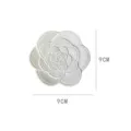 White camellia resin tray aesthetic jewelry dish 9cm ring plate photography prop decor - Flower Style A - White