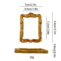 Vintage gold mini photo frame prop, european retro style miniature picture display decor. - 83# Vintage Rectangular Photo Frame