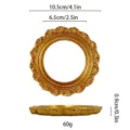 Vintage gold round photo frame photography prop, European Victorian style small tray decor. - 84# Vintage Round Photo Frame
