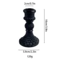 Retro negro resina pilar candelero hogar decorativo ornamento vintage estilo frances soporte. - Negro (63#)