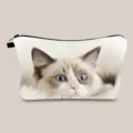 Tragbare Reise-Kosmetiktasche mit süßem Ragdoll-Katzen-Aufdruck und sicherem Reißverschluss - Ragdoll Katze Fotografie (hzb781)