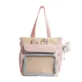 Sweet Japanese style ita bag in pastel pink and cream colors with clear display pocket - Pink and Yellow Tie-Dye