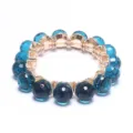 Blue Crystal Bead Stretch Bracelet, Faceted Crystal Ball Variant, Fashion Jewelry Accessory - Light Blue