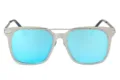 Gafas de sol modernas con montura de metal plateado y lentes de espejo azul claro - Espejo Azul C3 / Montura Plateada Espejo Azul