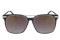 Lunettes de soleil carrées à monture métallique noire avec garniture dorée élégante - Monture Dorée Verres Miroir Or