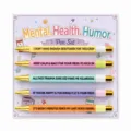 Mental Health Humor Pen Set 5-Pack Cute Funny Quote Ballpoint Pens Stationery Gift - 5 Pieces/Set