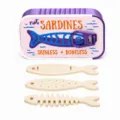 Caja de joyas de lata de sardinas impresa en 3D con accesorios de peces, almacenamiento creativo. - Púrpura