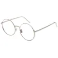 Occhiali alla moda con montatura metallica rotonda e design semi-aperto oro - Montatura Argento Lente Chiara