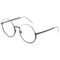 Occhiali alla moda neri a montatura tonda per uomo e donna in elegante stile coreano - Nero Lucido Lente Trasparente