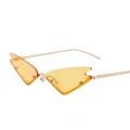 Occhiali da sole cat-eye senza montatura con vivaci lenti gialle e montatura dorata - Giallo