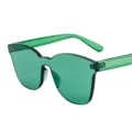Lunettes de soleil oversize d'une seule pièce vertes transparentes avec verres océan - Vert (C5)