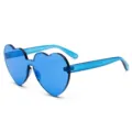 Personalized heart-shaped women's sunglasses with blue translucent PC lenses - Blue Lens Style (C2) / Blue