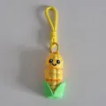 3D printed cute corn keychain, cartoon bag pendant, creative hanging accessory for keys. - Corn