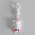 Cute 3D printed axolotl keychain and bag pendant, creative white and pink cartoon charm. - Axolotl