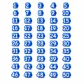 Numbered pencil toppers 1 to 50 set blue plastic pencil tags for school office supplies. - Numbers 1-50 / Blue