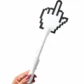 Pixel middle finger tap to pay card holder extension wand funny novelty gift accessory - White