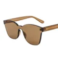 Lunettes de soleil sans monture ambre élégantes avec verres marron transparents - Thé (C7)