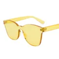 Lunettes de soleil oversize jaunes transparentes une pièce au design européen chic - Jaune (C6)