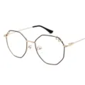 Lunettes élégantes à monture métallique octogonale avec branches dorées et noir - Noir Doré