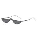 Lunettes de soleil demi-lune en métal noir avec verres gris style street fashion. - Monture Noire Verres Gris Noir C2