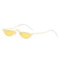 Lunettes de soleil demi-cerclées étroites tendance avec verres jaunes et monture dorée. - Monture Dorée Verres Jaunes C5