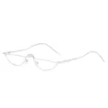 Lunettes monture métal demi-lune argentées pour une mode tendance et un style urbain - Monture Argentée Verres Transparents C8