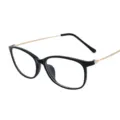Retro black full frame glasses with gold metal temples for men and women stylish - Black Frame Gold Temples (C1)